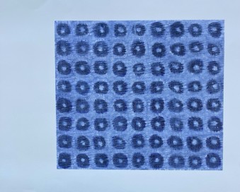 Untitled — a grid of loops in periwinkle and lavender tones