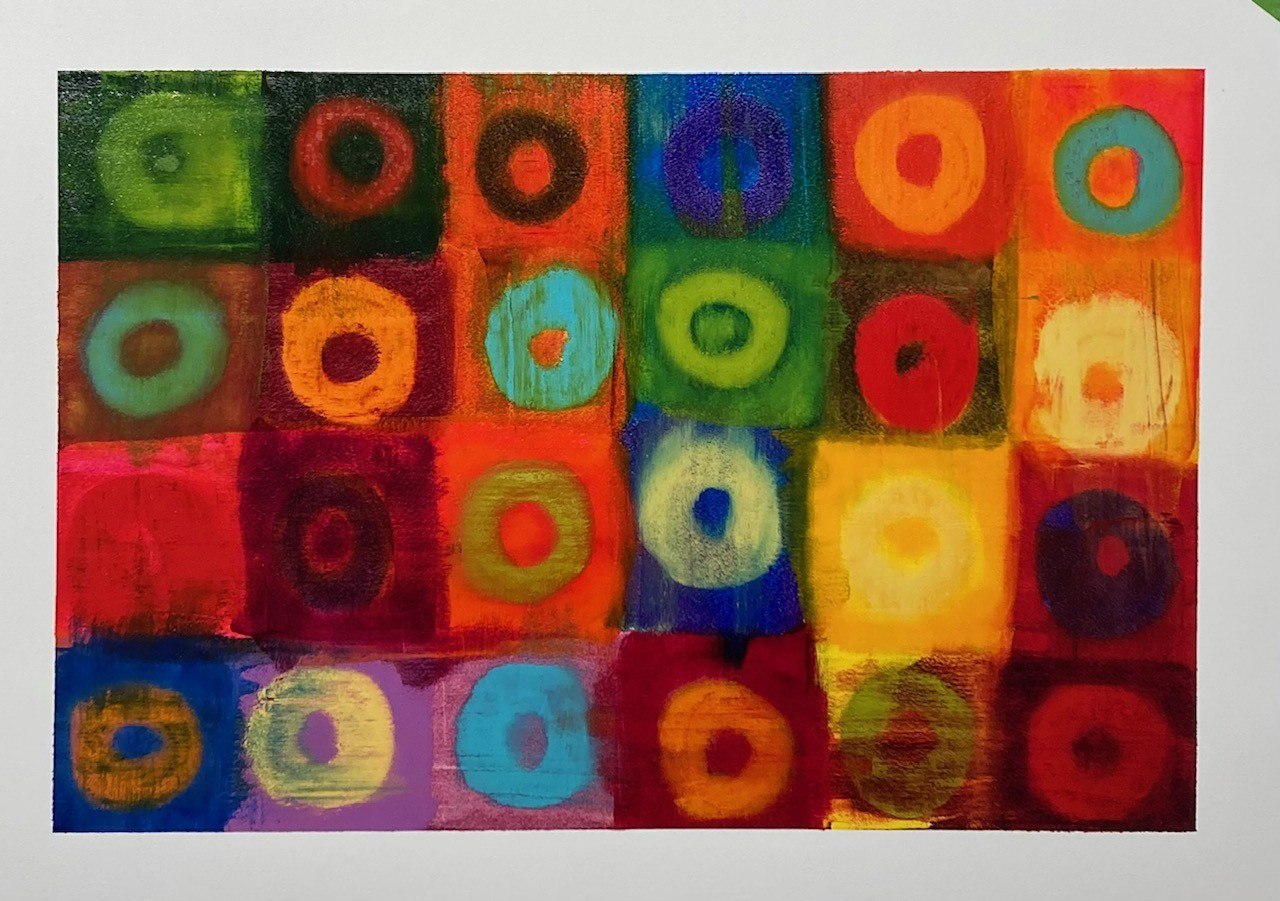 Untitled — a grid of colored squares, each holding a single loop
