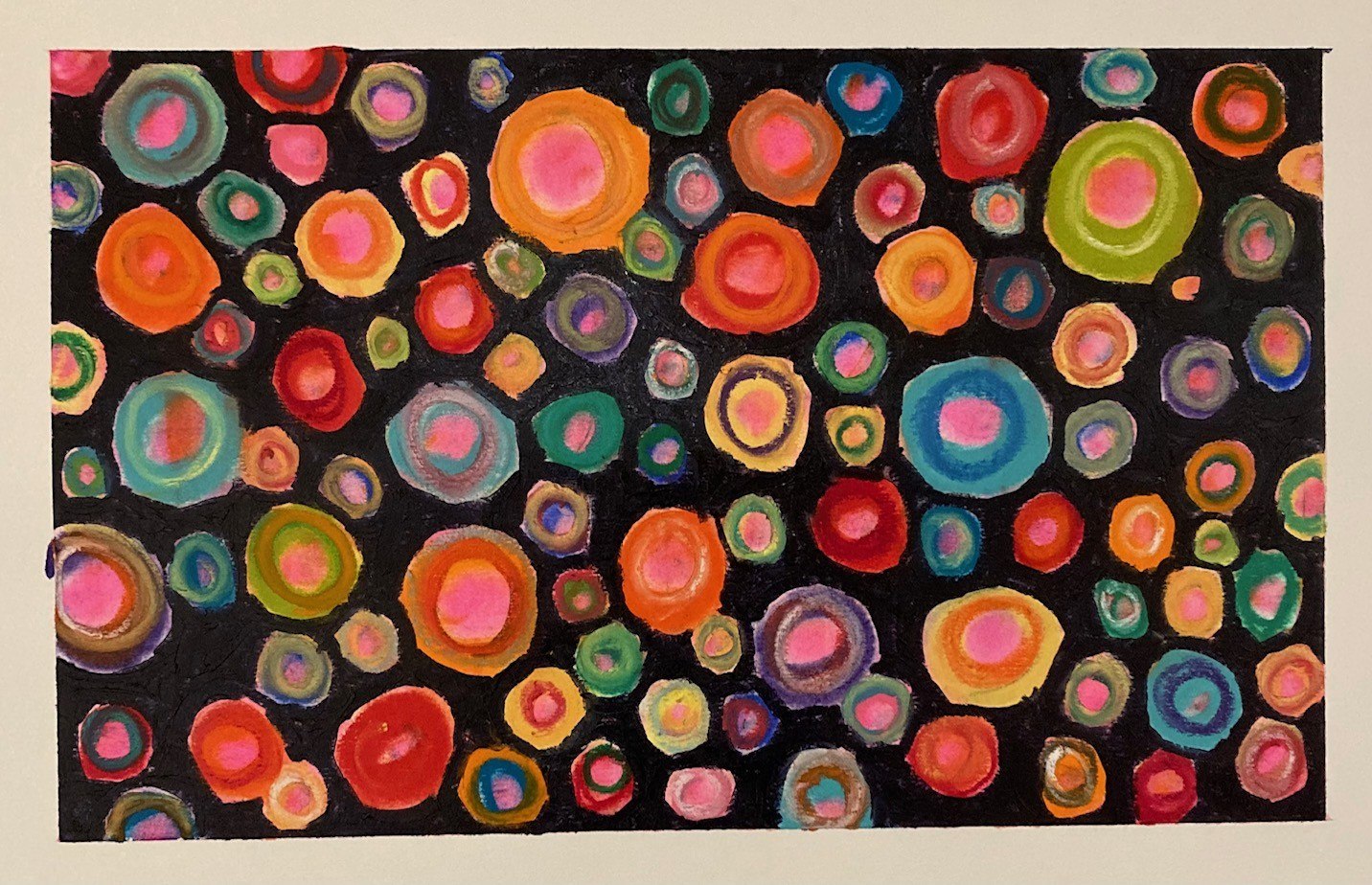 Untitled — multicolored loops glowing against a black ground